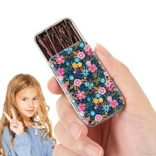 mini bobby pins,50 Count 1.38 inch Metal Hair Clips for Children,Girls Brown-01