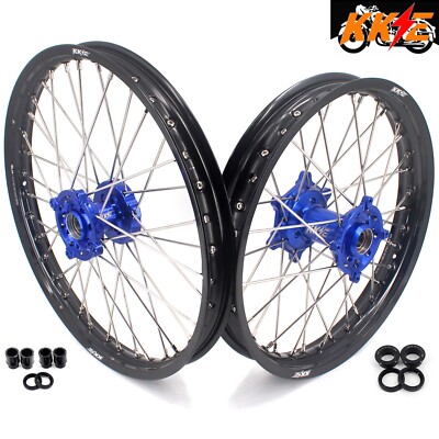KKE 21/19 Dirt Bike Wheels Rims for Kawasaki KX250F KX450F 2006-2021 Blue Hub