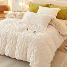 Soft Duvet Cover Plush King Size Winter Quilt Double Bed Bedding Set