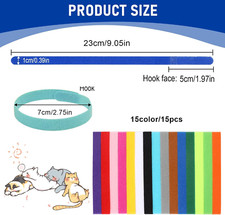 15 Pcs Puppy Collars for Litter Adjustable Whelping ID Collars for Newborn Pets