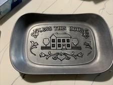 Wilton Armetale Bless This House Serving Bread Tray Platter, Free Shipping