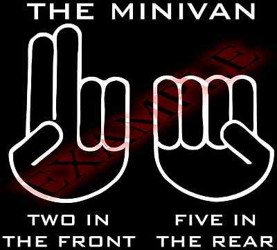 Vinyl Decal Minivan Two in the Front Five Rear Sexual Funny