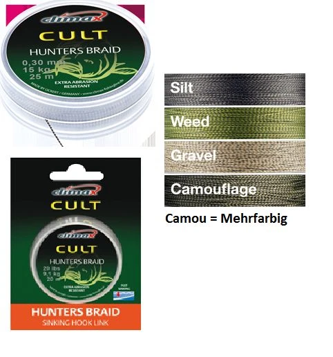 Climax Cult Hunters Braid Karpfenvorfach 20m sinkend Vorfachschnur (0,475€/m)