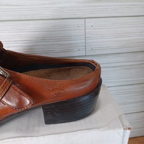 Ariat Mules Shoes Womens 8B Western Cowgirl Square Toe Brown Leather Buckle - Picture 7 of 23