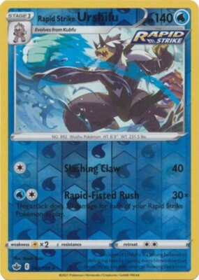 x1 Rapid Strike Urshifu - 044/198 - Holo Rare - Reverse Holo Pokemon SS06 Chilli