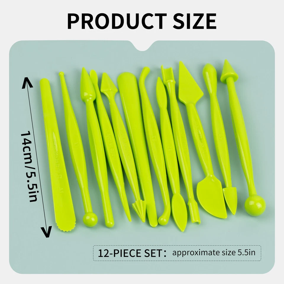 12Pcs Dough Mould Tool Carve Mould Fondant Making Tool Cartoon Knead Mould Set - Image 4 of 4