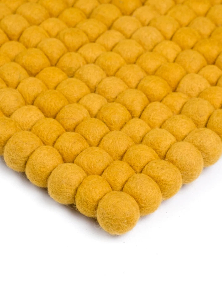 Felt Ball Rug - Handmade Wool Carpet - Natural Wool Rug - Pom Pom Felt Ball Rug - Image 3 of 4