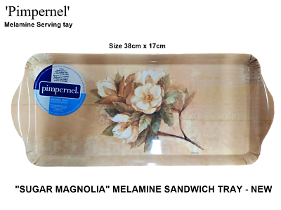 PIMPERNEL, "SUGAR MAGNOLIA" MELAMINE SANDWICH TRAY, NEW, 15.1" X 6.5