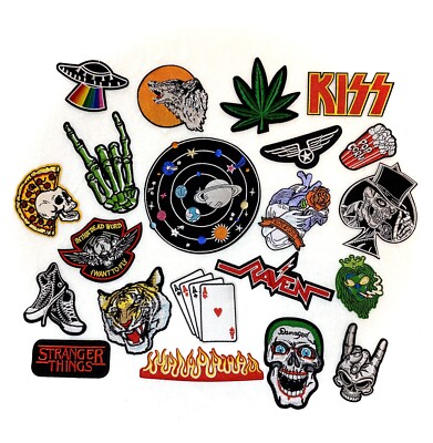 Toppe termoadesive stile Rock Punk ricamate, Patch decorative per i tessuti 