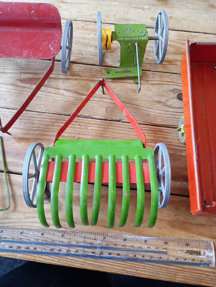 Joblot Of Vintage Tin Plate Farm Implements Louis Marx, Britain's ? eBay