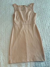 Forever 21 Blush Pink with Gold Dots Sleeveless Sheer Shoulder Dress size small