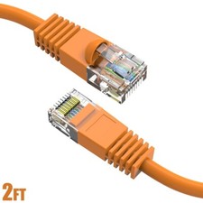 2FT Cat5E RJ45 Ethernet LAN Network UTP Patch Cable Copper Wire 24AWG Orange