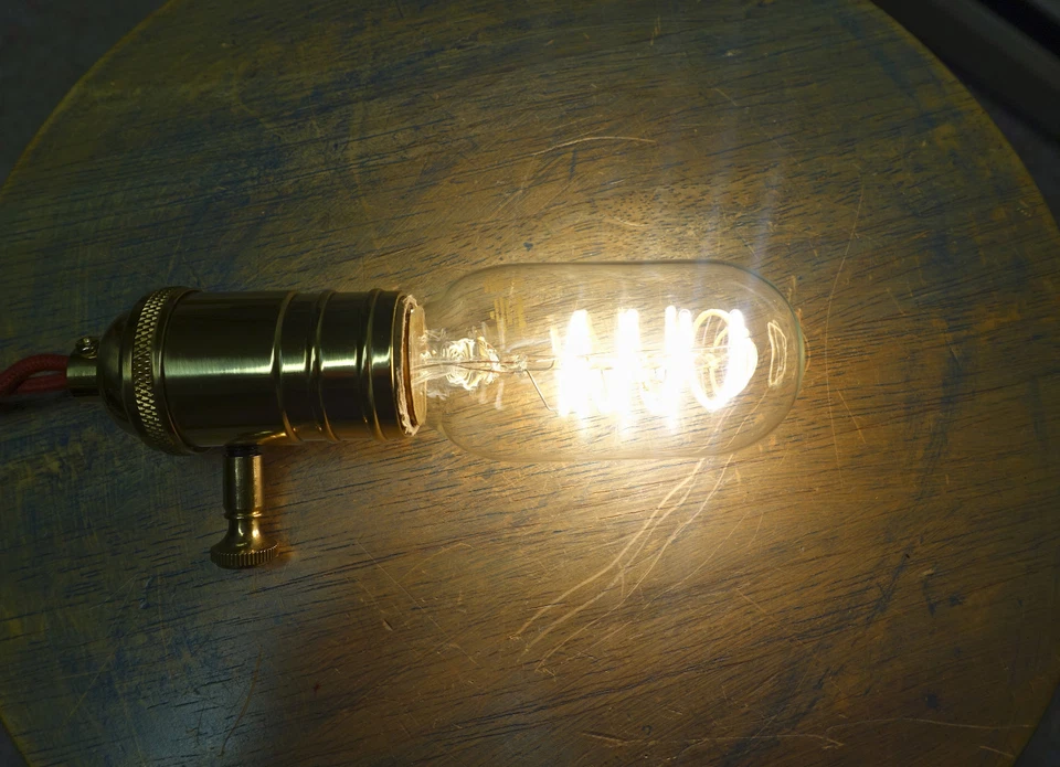 LED Edison Bulb T14, Curved Vintage Style Spiral Filament, 4watt (40w), Dimmable - Image 3 of 4