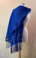 Mexican Rebozo Chalina Medium Blue Azul Doula Baby Carrier Shawl Wrap