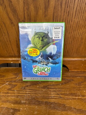 Dr Seuss How the Grinch Stole Christmas DVD 2001 Full Frame Jim Carrey Collector