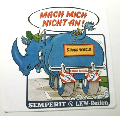 Promotional Stickers Semperit Tyre Rhino Strong Vehicle Truck Brummi Truck 80er