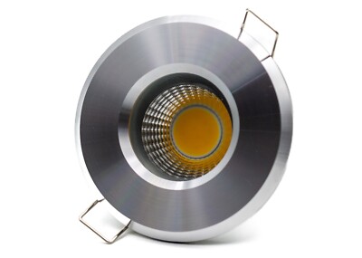 LED Einbaustrahler rund Chrom Optik Einbauspots Feuchtraumstrahler IP44 Dimmbar