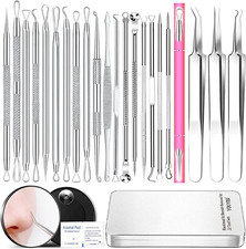 2024 Professional Pimple Popper Tool Kit - 22 PCS Blackhead Remover Tools for Ac