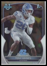 2022 Bowman University Chrome #75 Tony Grimes North Carolina Tar Heels