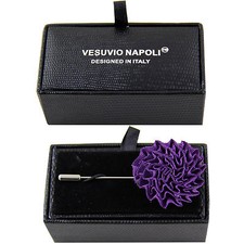 New Men's Suit brooch chest buckle brooch Eggplant flower lapel pin formal