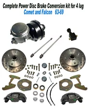 1963-69 Ford Falcon / Comet Power Front Disc Brake Kit, 4lug, for 14" rims