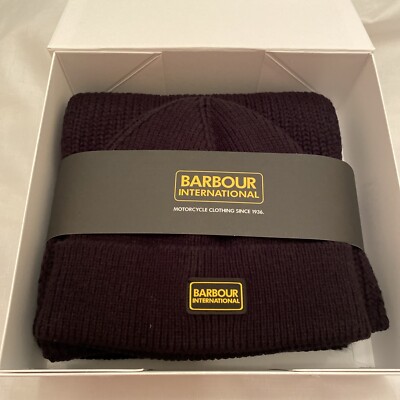 Barbour International Herren Sweeper Legacy Strickmütze & Schal Geschenkset Neu