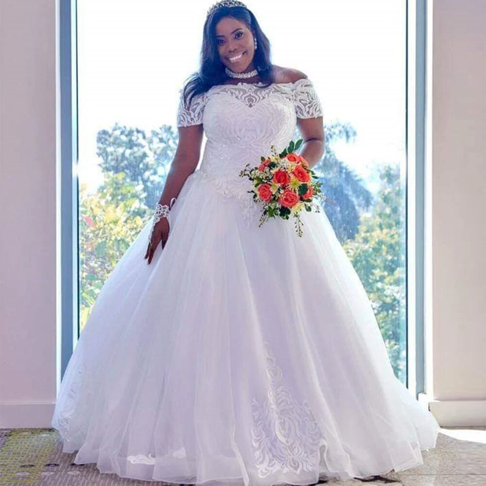 plus size white wedding dress