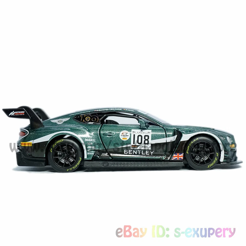 Bentley Continental GT3 #108 1/32 Modelo Coche Diecast Vehículo Colección Niños Regalo Foto 4 de 4