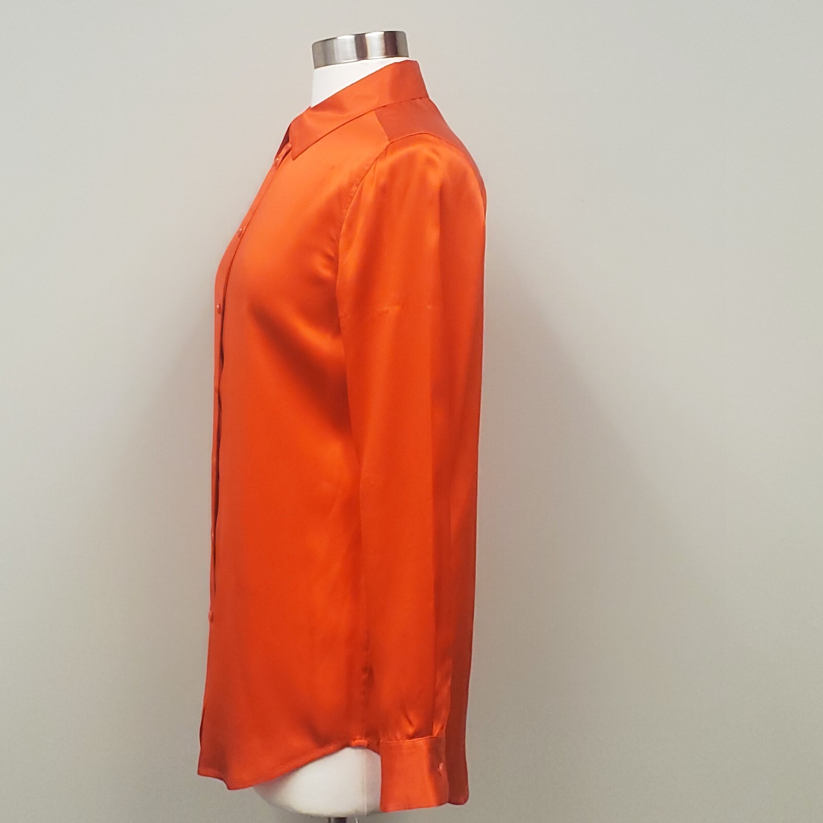 Equipment Essential Red Button Down Long Sleeve S… - image 3