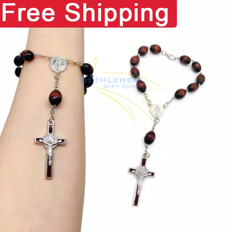 Olive Wood Rosary Bracelets Carved Beads Bulk Priced | 10 @ $4.00 Each