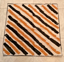 ladies Vera Wang 26" square fashion scarf ivory/black/gold tan washable nice 