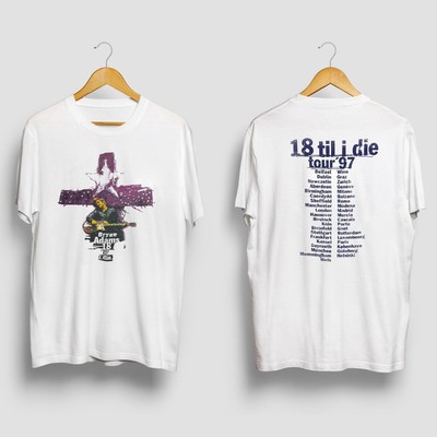 2 sided Bryan Adams 1997 18 Til I Die Tour T-Shirt, men women style TE8793