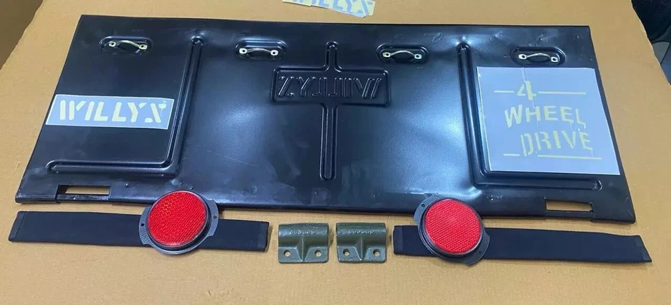 Se adapta a puerta trasera Willys Script Jeep CJ2A CJ3A CJ3B CJ5 CJ6 calibre pesado Foto 2 de 4