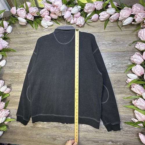 Paradise Collection Mens Large Full Zip Sweatshirt 100% Cotton Black - Picture 7 of 13