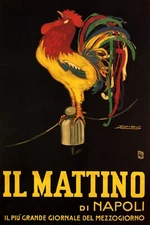 Il Mattino Napoli Italian Newspaper Rooster Crowing Vintage Poster Repro FREE SH