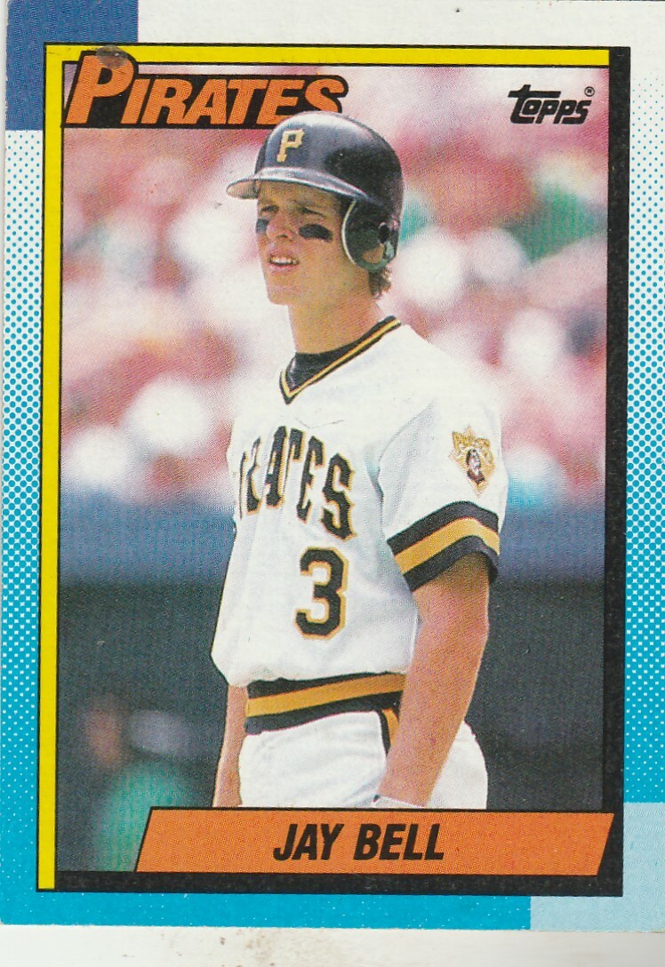 FREE SHIPPING-NRMINT-1990 Topps Jay Bell  Pirates 523 PLUS BONUS CARDS