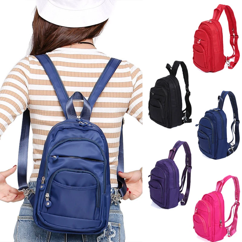 Convertible Nylon Small Mini Backpack Rucksack Sling Pack Purse Light Weight