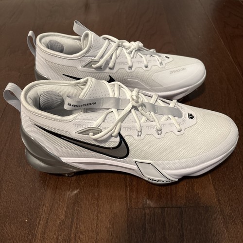 Nike Mens Size 12 Force Trout 9 Elite MCS Baseball Cleats White/Silver