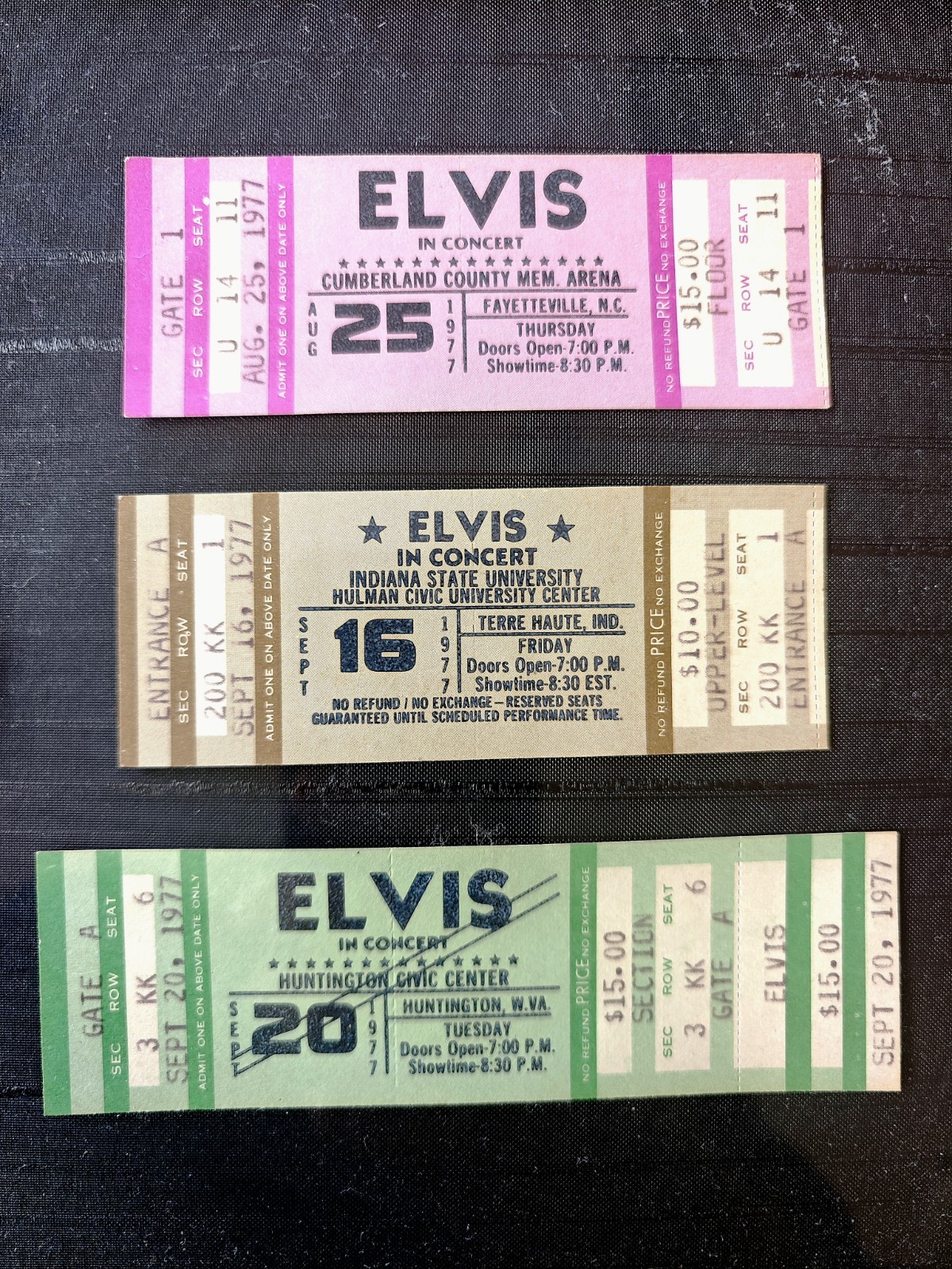 Elvis Presley concert tickets framed unused 
