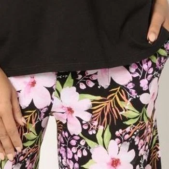 Ropa de dormir para mujer Stan Herman talla S estampado de flores silvestres algodón rayón negro A675799 Foto 2 de 4