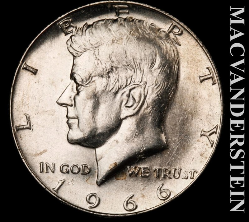 1966 Silver Kennedy Half Dollar - Scarce  High Grade  Lustrous  #L6590