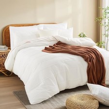 100 Organic Cotton Duvet Cover King Size, King 104"x90" White No Comforter 