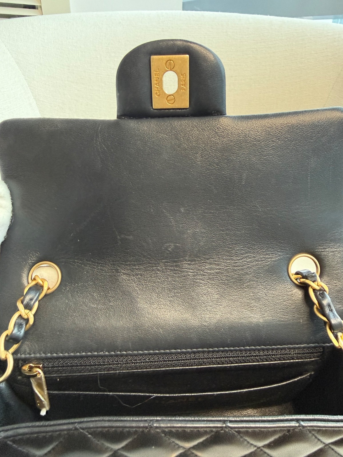 CHANEL Mini Rectangular Flap Bag Black Lambskin w… - image 17