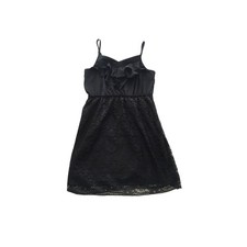 Black Lace Dress Ruffle Front Lace Skirt Adjustable Strap Xhilaration Medium