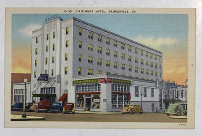 c1940 UN-USED  LINEN POSTCARD   DIXIE-HUNT HOTEL  GAINESVILLE,GA.