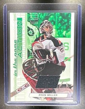2003-04 In The Game Action Emerald Ryan Miller Game Worn Jersey MEM SP Big 1/1