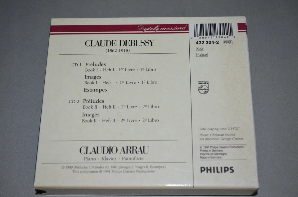 Claudio Arrau - Debussy / Philips 1991 / Germany / 2CD Box - Bild 3 von 3