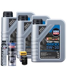 Motoröl 5W30 LIQUI MOLY Top Tec 4600 3L+HENGST Ölfilter +Spülung +Cera Tec