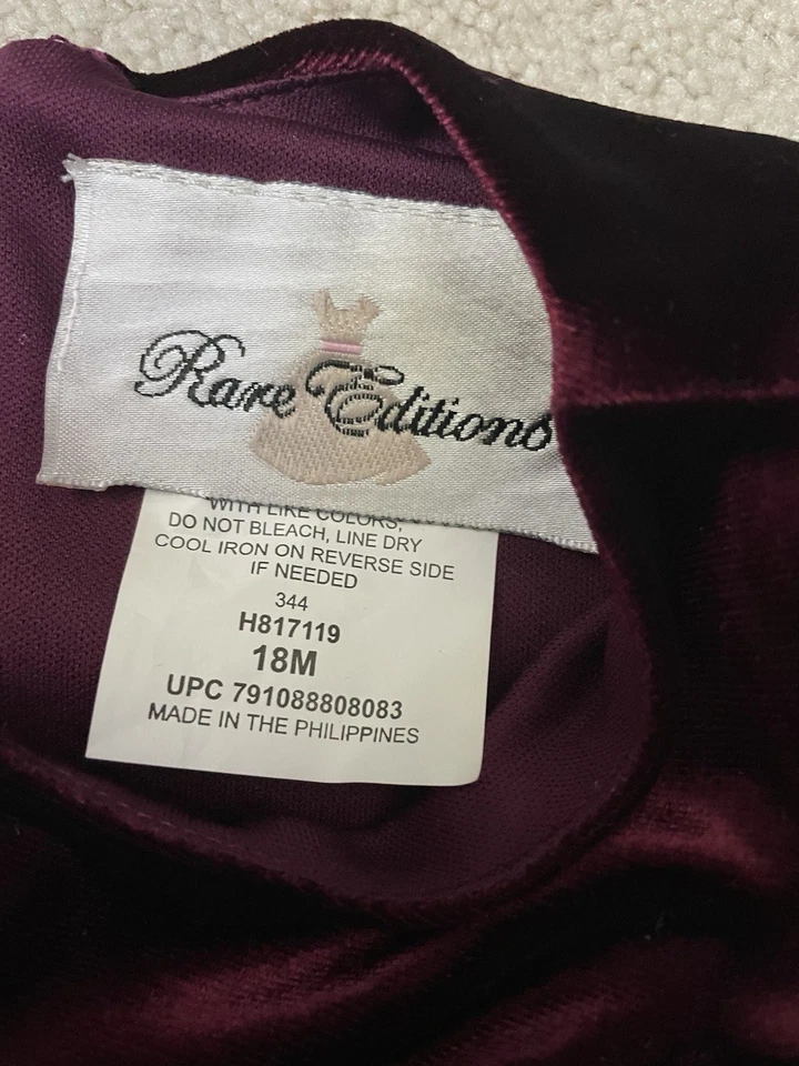 NWT's Rare Editions 18M Burgundy Special Occasion Dress - Image 4 of 4
