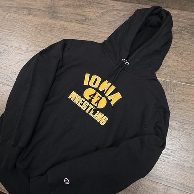 Vintage Champion Iowa Hawkeye Wrestling Hoodie Mens Large Reverse